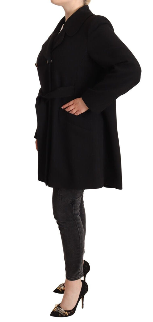 Dolce & Gabbana Black Double Breasted Long Sleeves Coat Jacket